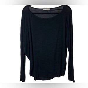 Mendocino Ooyoo Women's Top Long Sleeve Stretchy Casual Basic Black Small